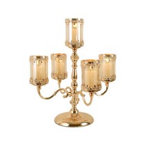 캔들 홀더 촛불 촛대 로맨틱 식탁 소품 장식 복고풍, 5개 헤드/골드