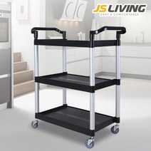 JS리빙 음식점 업소 서빙 접이식 핸드 카트 손수레 대형 구르마 대차 밀차 바퀴 운반 장바구니 핸드카 끌차 무소음 이동식 캠핑 용품, 1개