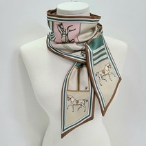 애슬릿(여성의류) [애슬릿] 여성 말 패턴 롱 타이 리본 방도 스카프