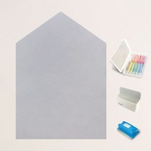 키룸 찰떡보드 유아자석보드 + 터치프루프 색연필 + 자석거치대 + 탈부착 지우개 세트, 실크벽지용 집모양
