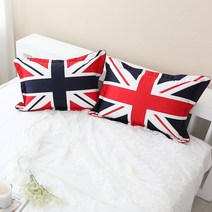 이솔홈 국내산 유니언잭 베개/도레이솜포함/40x60, 레드-네이비(솜포함)40x60
