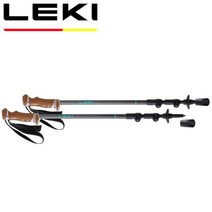 레키 여성용 경량 접이식 등산 스틱 지팡이 드레킹폴 2개 세트, 그레이