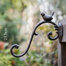 엔틱 야외 가든 정원 주물 벽걸이 후크 고리 행거 인테리어, 1개, 주철새고리