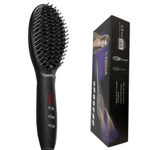 긴머리웨이브고데기 Electric Hair Straightener Brush LCD Heating Ionic Hot Comb Iron Anti Static Cera, 01 black with box_03 UK