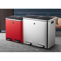저소음 아파트 재활용 분리수거함 48L 기저귀휴지통 청소용품, 모던분리수거함 48L 레드