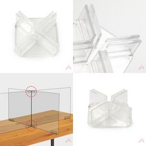 가림막연결용(십자형) 투명파티션 식당칸막이