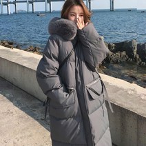 여성용 후드퍼 롱패딩 하늘비즈 N702X175