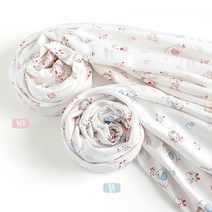 원단마트 대폭 오가닉 양면 다이마루 코끼리와기린 동산 2컬러 (E0934) 골드뷰 배냇저고리 신생아 용품 반려동물, 핑크