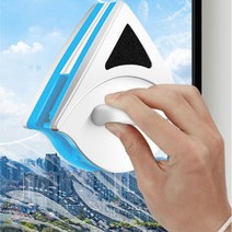 창문 유리 유리창 양면 자석 청소기 기계 베란다 아파트 청소 걸레 닦기 스펀지 물기제거 스크래퍼, 삼각 양면유리청소기(본체+청소패드리필24개)