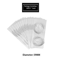 네스프레소 Vertuo 리필 캡슐 자체 접착 재사용 가능한 알루미늄 호일 브루어 뚜껑 씰 스티커 커피 메이커, [14] 59MM 50PCS