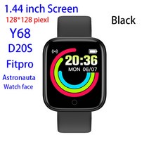 의미있는 딸 생일선물 오르골 크리스마스 자장가 오르골 스마트 시계 음악 제어 업데이트, 20개, 1.44 y68 블랙