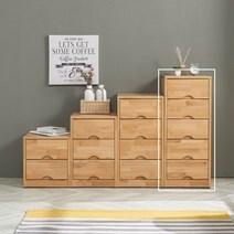 라구나 참죽 원목 5단 미니서랍장(착불), 색상:참죽원목