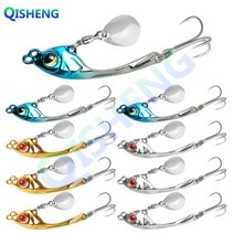 [QISHENG] 스핀 바이브 9개입/세트 메탈 바이브 농어 삼치 광어 우럭 배스 스피너베이트, 혼합 색상B, 10g