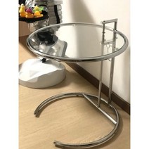 아크릴테이블 홀로그램테이블 투명테이블 북유럽 크리 에이 티브 유리 리프트 커피 테이블 투명 소파 사이드 현대 디자이너 C 모양의 금속 철, 철투명한, iron-transparent