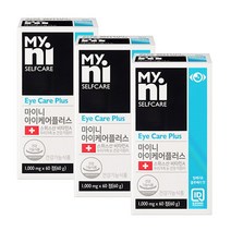 일동제약 마이니 아이 케어 플러스 EYE Care Plus 스위스산 비타민A 루테인 빌베리 마리골드 추출분말 함유 식약처인증 건강기능식품, 3개, 아이케어 60정