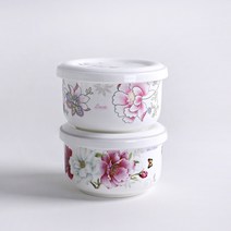 레트로 본차이나 도자기 뚜껑찬통 소, 에일린