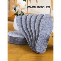 족저근막염 신발 키높이 평발 기능성 깔창 3 쌍 Thicken Warm Insoles 통기성 부드러운 피부 친화적 인 남성 여성 Thermal Wool Felt Shoes 부츠 패, Gray-5 pairs_40-250MM
