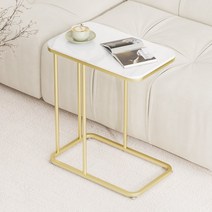 YEAR COLOR (대리석무늬) 거실 소파 다용도 사이드 테이블 50cm C형, 나노골드