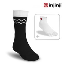 인진지 에코울 + 라이너 울 쿨맥스 겨울 아웃도어 양말 기능성 중목 삭스 남성 여성 등산, 블랙