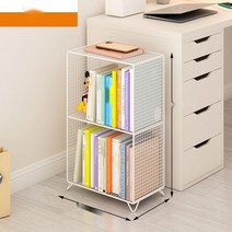 낮은 책장수납함 2단 원목 틈새 거실 5단 미니 3단 4단 책장 파티션 1단 슬라이딩 철제 수납, 이중 얼음과 새하얀 눈.