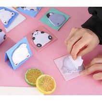 (1+1+1) 동물 점착식 메모지 문구 사무 필기 배달 떡 디자인 접착 포스트잇, 북극곰 - 1개(30매)