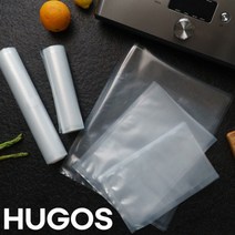 휴고스 2in1 가정용 진공 포장 비닐 팩 롤 진공포장지 파우치 위생 수비드 진공백 롤백, 4.진공 파우치 중형 15cm X 28cm 20매