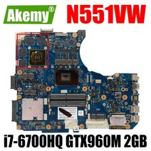 노트북메인보드 G551VW i7-6700HQ CPU GTX960M 2GB Mainboar For Asus N551V G551V FX551V FX51VW N551VW Laptop, [01] 마더 보드
