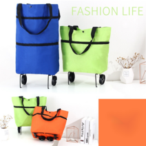 접을 수 있는 휴대성 수월한 쇼핑 카트 에코백, 블루