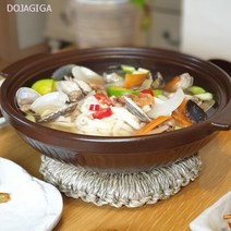 도자기가 전골 뚝배기, 1개, 갈색 1호