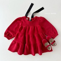 [당일발송]데일리베베 리본캉캉원피스 유아동원피스 등원룩 어린이집 키즈룩 주니어룩 데일리룩 크리스마스룩 특별한날