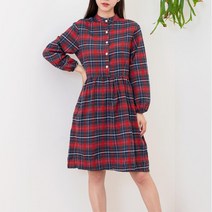 가을 겨울 입기 좋은 여자 차이나넥 체크 원피스 20대