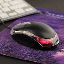 인체 공학적 디자인 USB 유선 광학 마우스 게이밍 게이머 LED DELL ASUS 컴퓨터 노트북 블랙