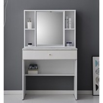 럭셔리 대리석 디자인상판 입식 거울 화장대(80cm 3색) 북유럽풍 여자 큰 안방 붙박이, 메이플-의자-네추럴
