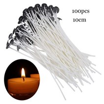 왁스 코튼 캔들 심지 세트 스탠드 무연 코어 간장 오일 라인 사전 키트 DIY 양초 만들기, 10 CM 100pcs