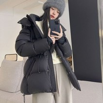 후드 오버코트 여성 다운 재킷 90 화이트 구스 NB868 겨울
