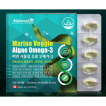 마린식물성 조류 오메가3 비타민E함유(DHA 눈건강 임산부 수유부 어린이 청소년) 733.55mg x 60(1개월분), 1박스(1개월분)