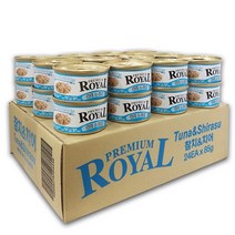 프리미엄 로얄 (1box/24개입) 고양이 캔 간식 통조림, 참치+치어, 24개입