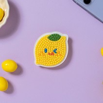 미리사몰B 과일 보석톡 핸드폰 그립톡 만들기 세트 보석 십자수 키트 DIY 공예 스마트폰 거치대, 과일 보석톡:레몬