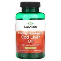 Swanson 청정 노르웨이산 대구 간유 1g 소프트젤 60정, 1개