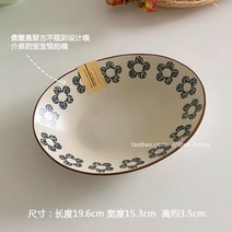 파스타접시 빈티지 북유럽 도자기그릇 샐러드, 타원형