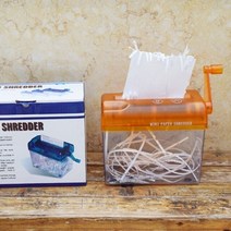 종이분쇄기 사무실 학교 가정용 문서세단기a6 paper shredder mini multifunctional manual bill office 문서 shredder 폐지 스트립, 주황색