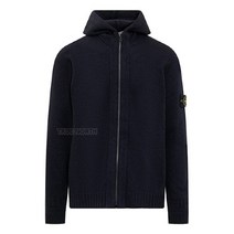 스톤아일랜드 [스톤아일랜드] 22FW 남성 7715509A3 V0020 와펜 패치 후드 니트 집업 점퍼 네이비