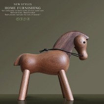 원숭이 장식 인형 목각 우드 장식품 소품 돌상 코끼리 오브제 말모형, 트로이 목마 14x11cm -  블랙 월넛