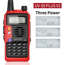 오키토키 워키토키 충전식 BAOFENG UV-S9 플러스 V2 10W 듀얼 밴드 CB 라디오 USB 충전기 장거리 햄, 22 Red V2