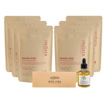 유기농 헤나 염색 수자타 헤나 100g 새치 저자극 염색약, 레드, 6개입