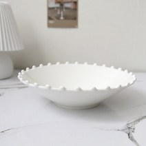 물방울 샐러드볼 카레 덮밥 면 비빔밥 파스타 스파게티 접시 예쁜 도자기 양식 그릇, 대 (27.5cm)