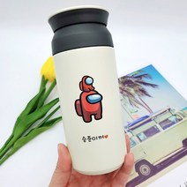 텀블러제작 이름각인 보냉물통 어몽어스 보냉텀블러, UP레드