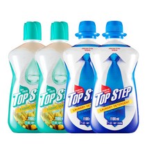 탑스텝 퓨어코튼 섬유유연제 1100mL 2개 + 세탁세제 1100mL 2개 + 2종 사은품 증정