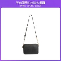여자 스퀘어백 Europen Direct Mil MICHEL KORS 여자용 블랙 지퍼 로고 스퀘어 가죽 숄더백