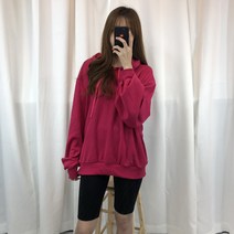 스타일자키 컬러풀 무지 벌룬 퍼프 후드티